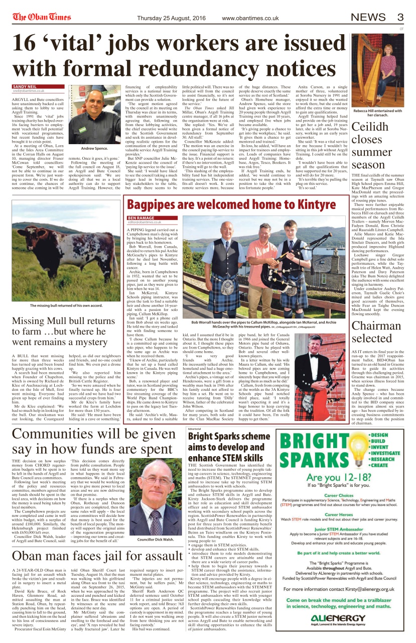 The Oban Times & Lochaber Times Preview Pages