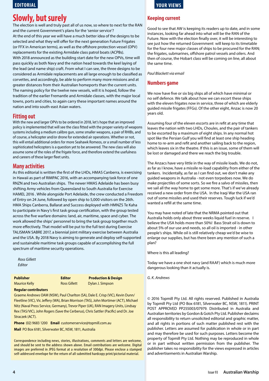 Australian Warship Preview Pages