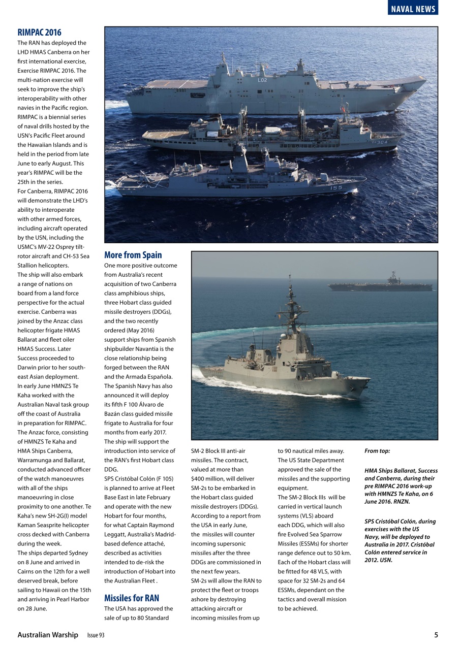 Australian Warship Preview Pages