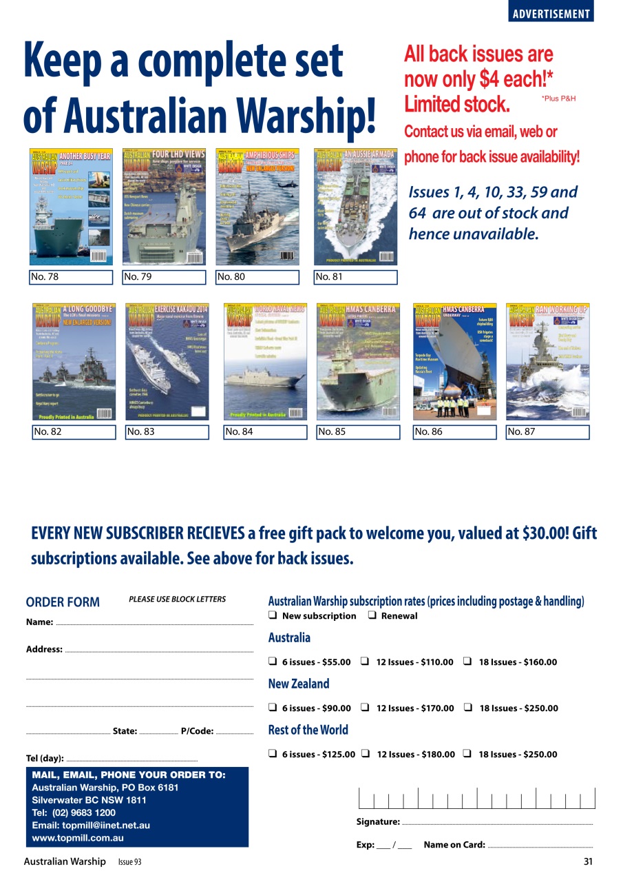 Australian Warship Preview Pages
