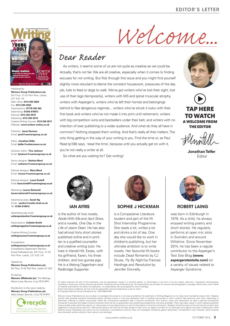 Writing Magazine Preview Pages