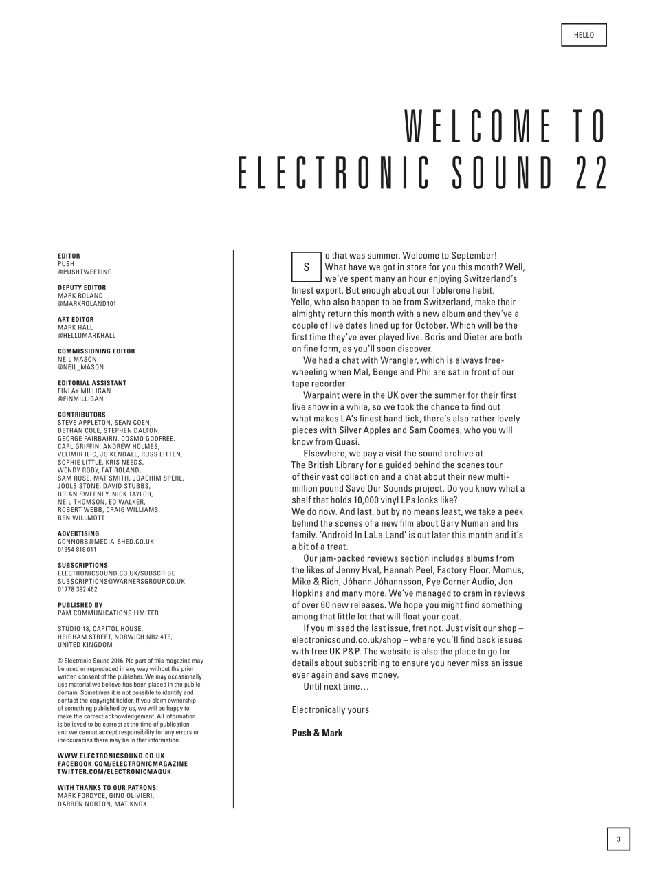 Electronic Sound Preview Pages