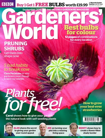 BBC Gardeners’ World Magazine issue September 2016