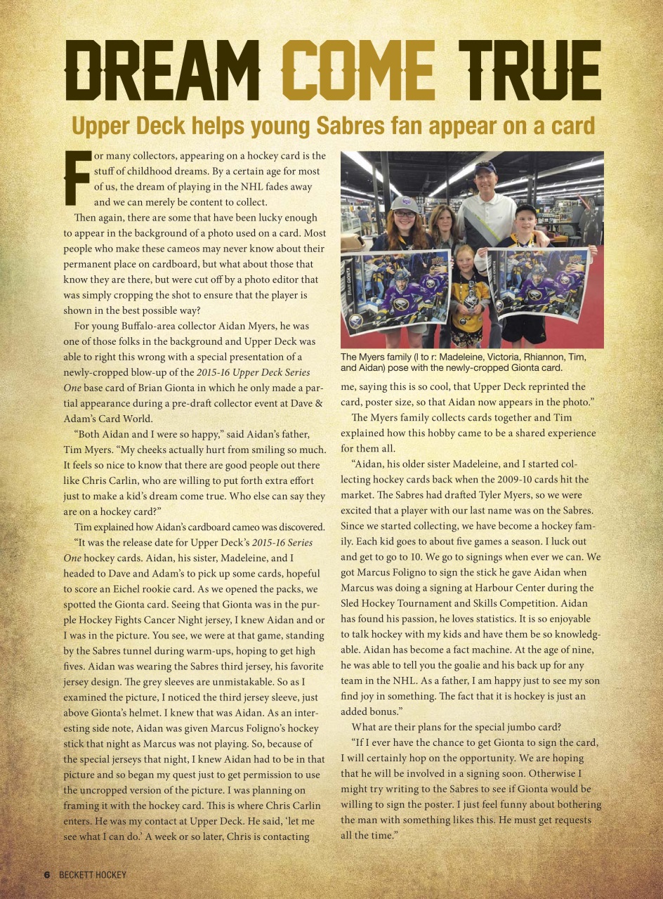 Beckett Hockey Magazine Preview Pages