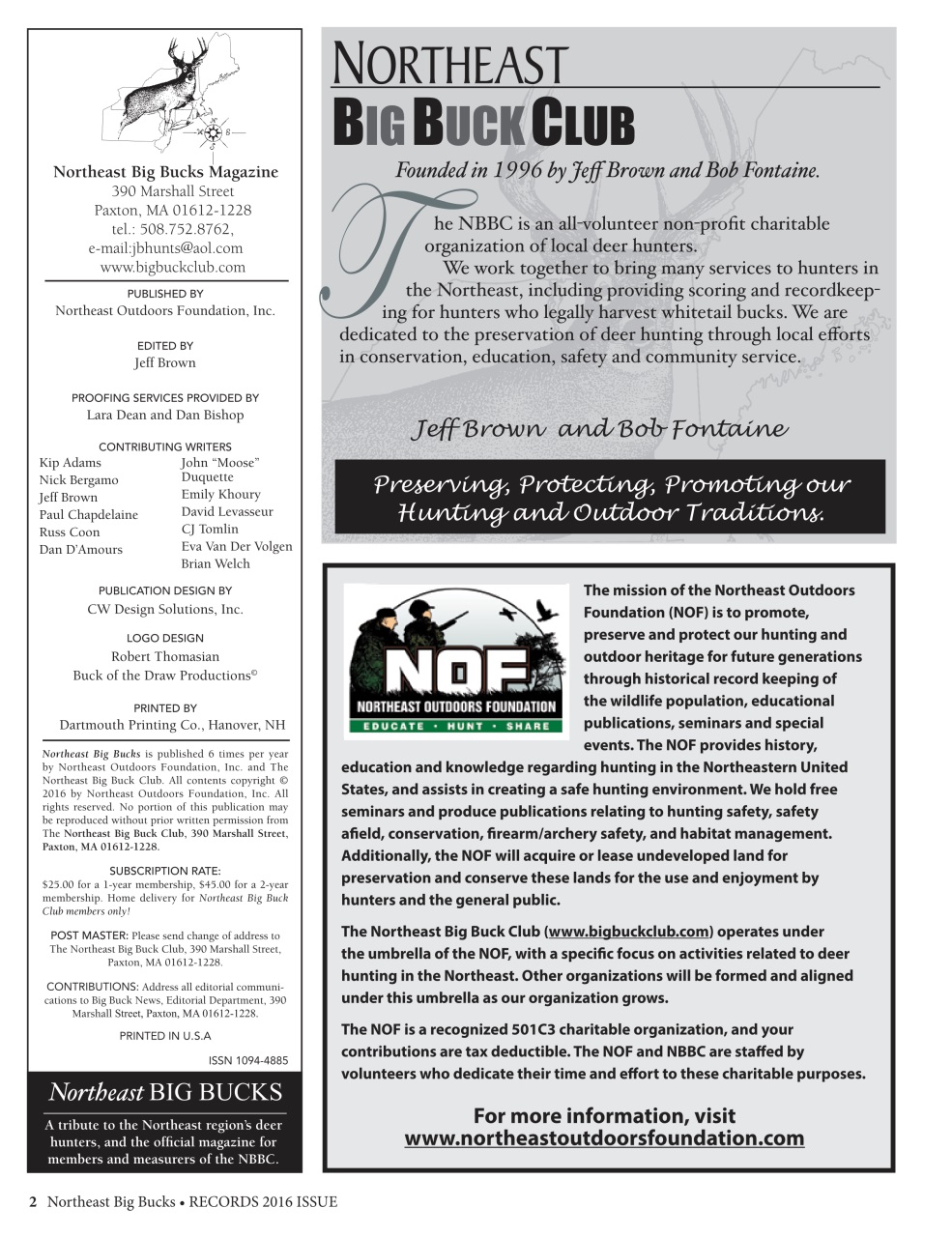 Northeast Big Bucks Preview Pages