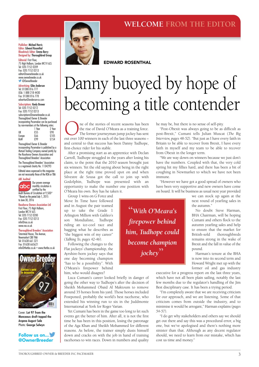 The Owner Breeder Preview Pages