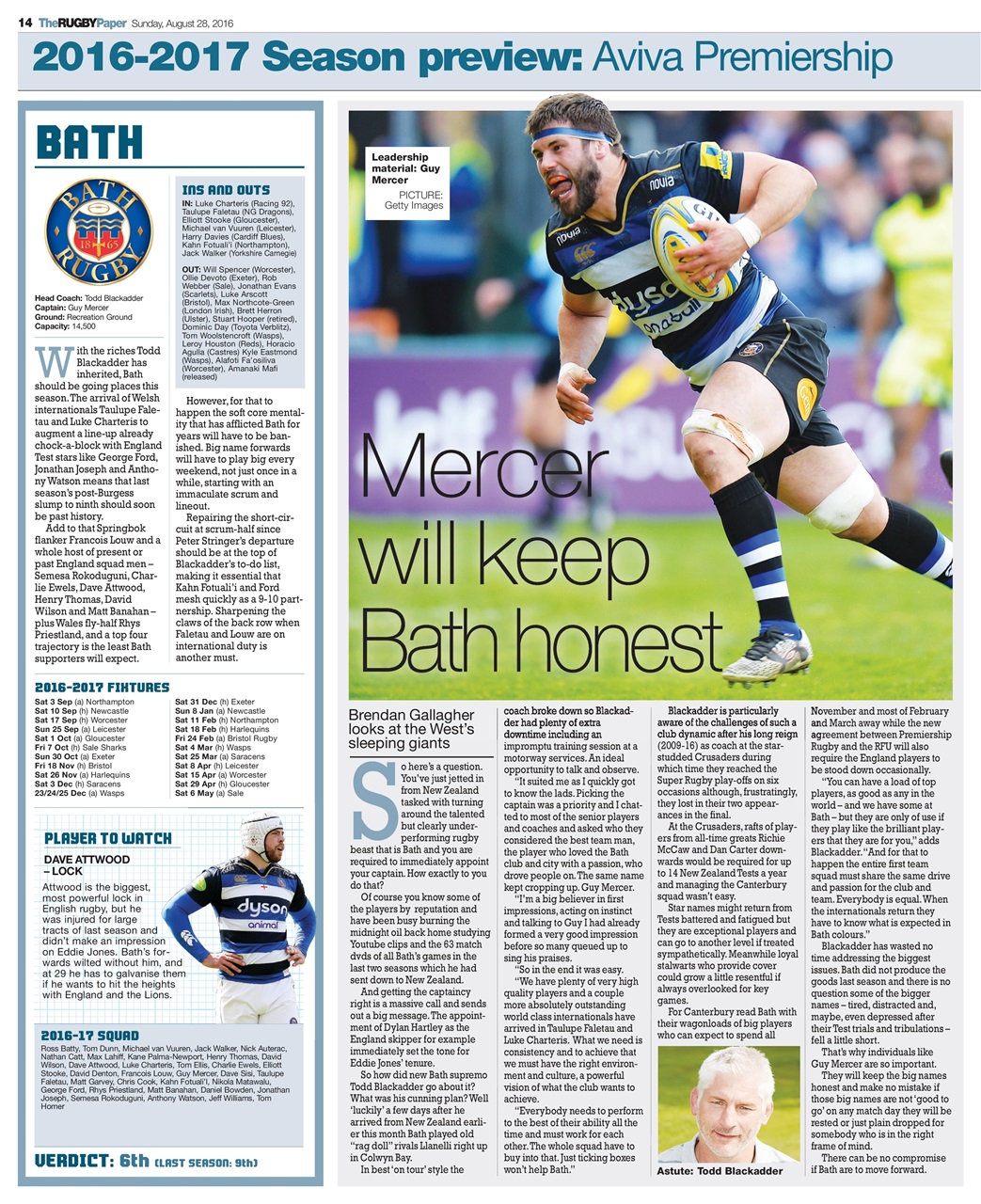 The Rugby Paper Preview Pages