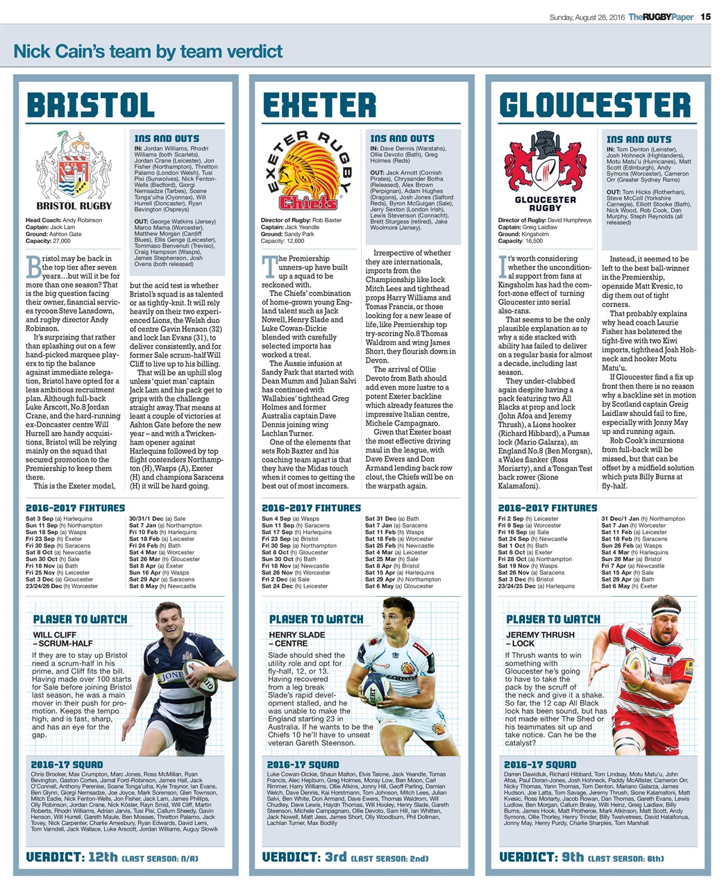 The Rugby Paper Preview Pages