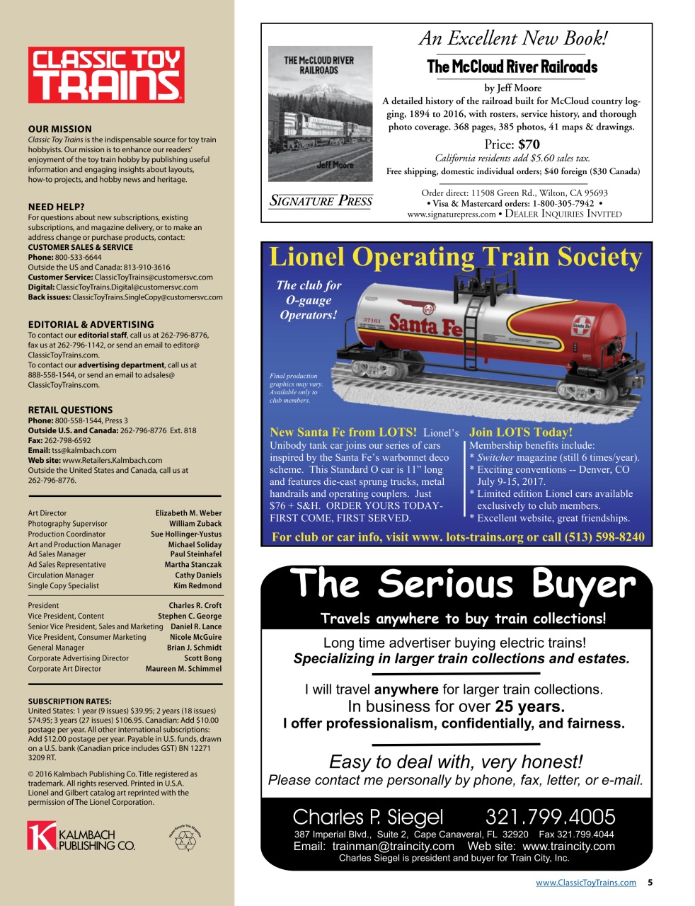 Classic Toy Trains Preview Pages