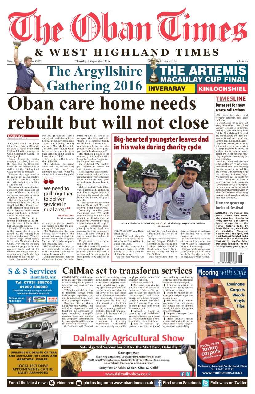 The Oban Times & Lochaber Times Preview Pages