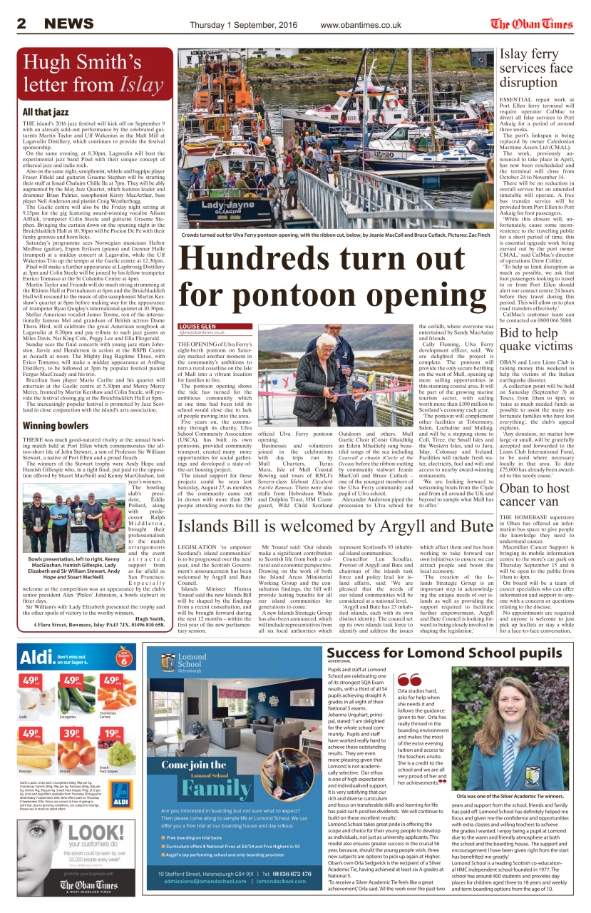 The Oban Times & Lochaber Times Preview Pages