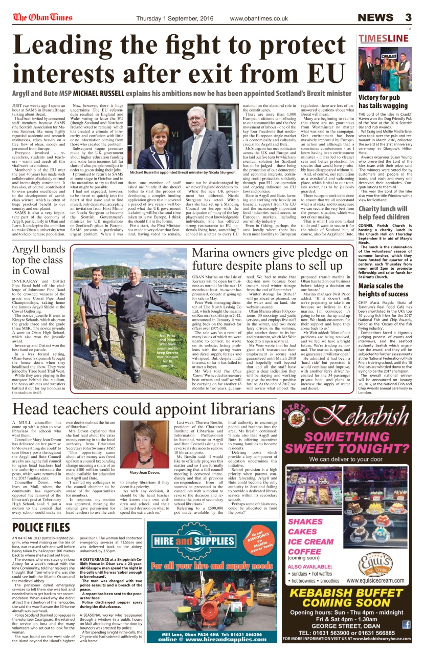 The Oban Times & Lochaber Times Preview Pages