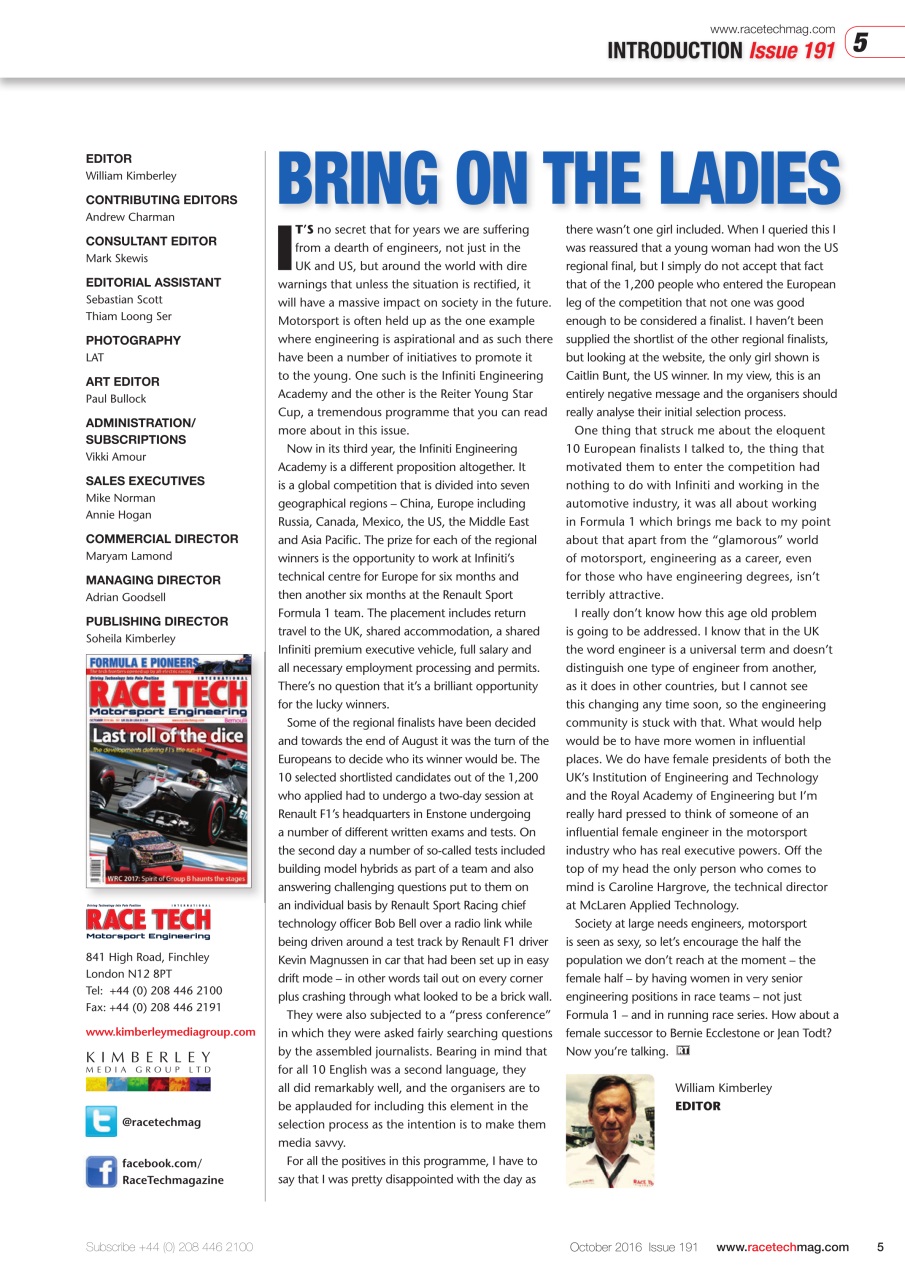 Race Tech Preview Pages