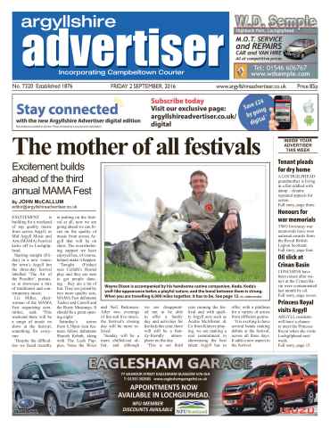 Argyllshire Advertiser issue 2nd September 2016