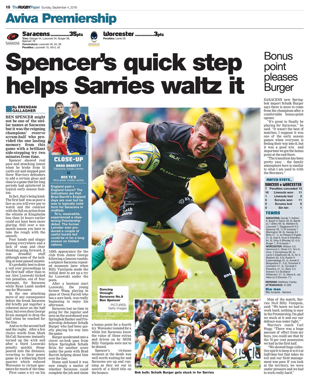 The Rugby Paper Preview Pages