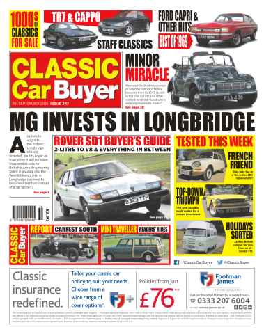 Classic Car Buyer issue No. 347 MG Invests In Longbridge 
