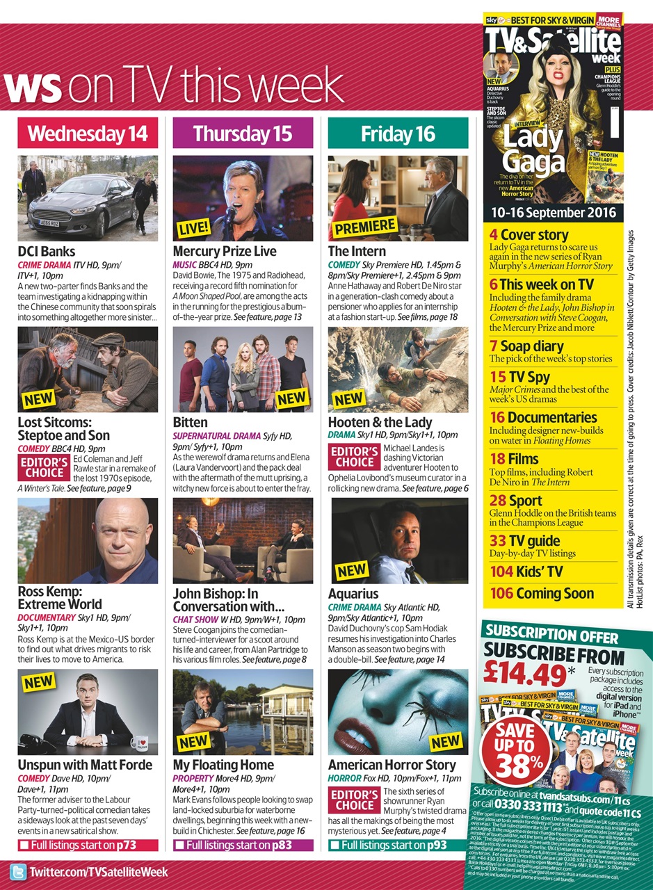 TV & Satellite Week Preview Pages
