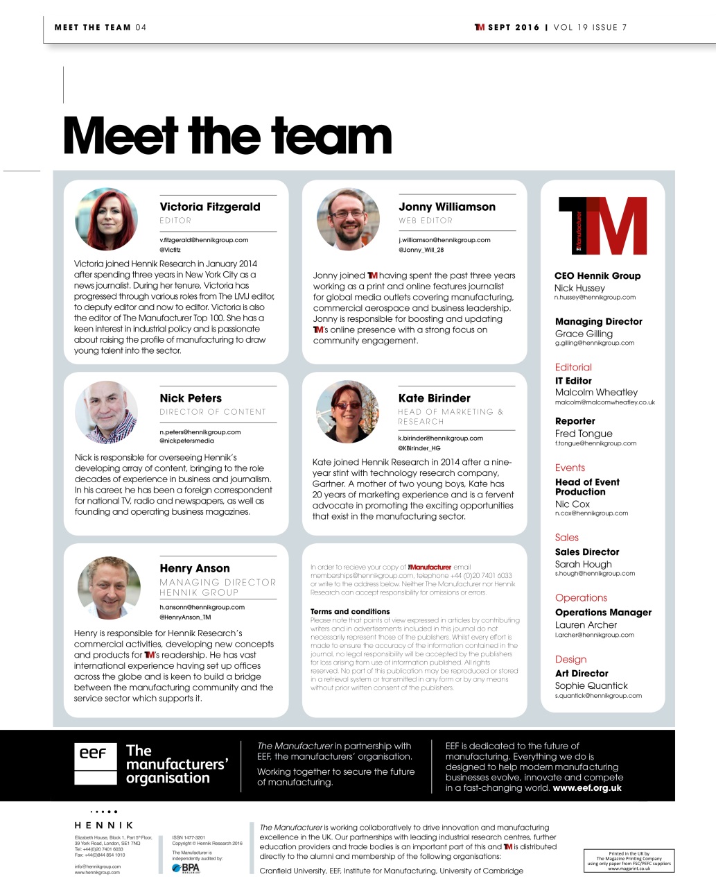 The Manufacturer Preview Pages