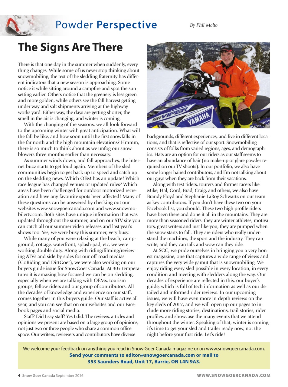 Snow Goer Canada Preview Pages