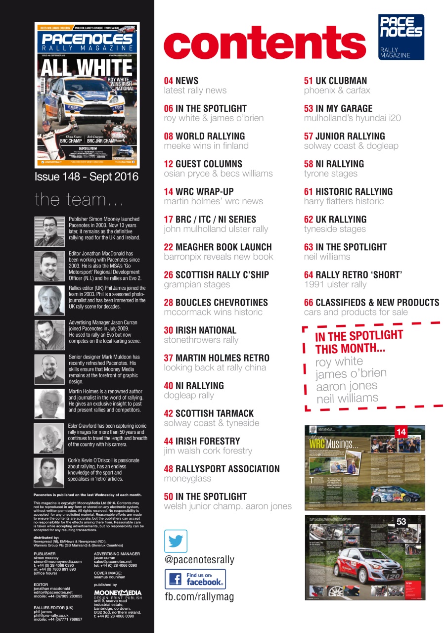 Pacenotes Rally magazine Preview Pages