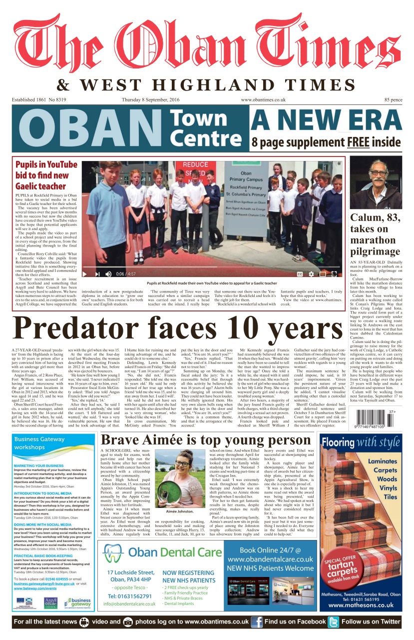 The Oban Times & Lochaber Times Preview Pages