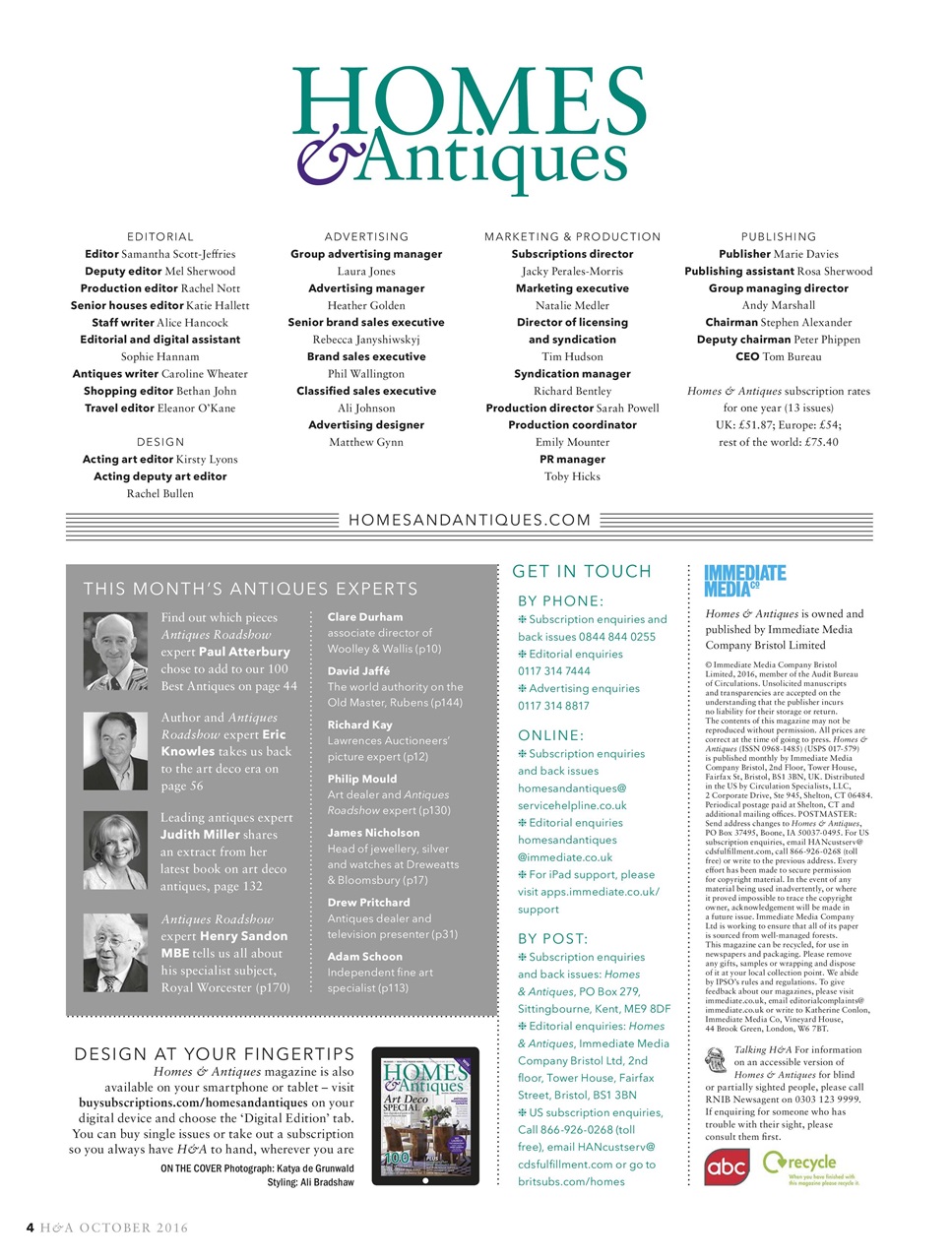 Homes & Antiques Magazine Preview Pages