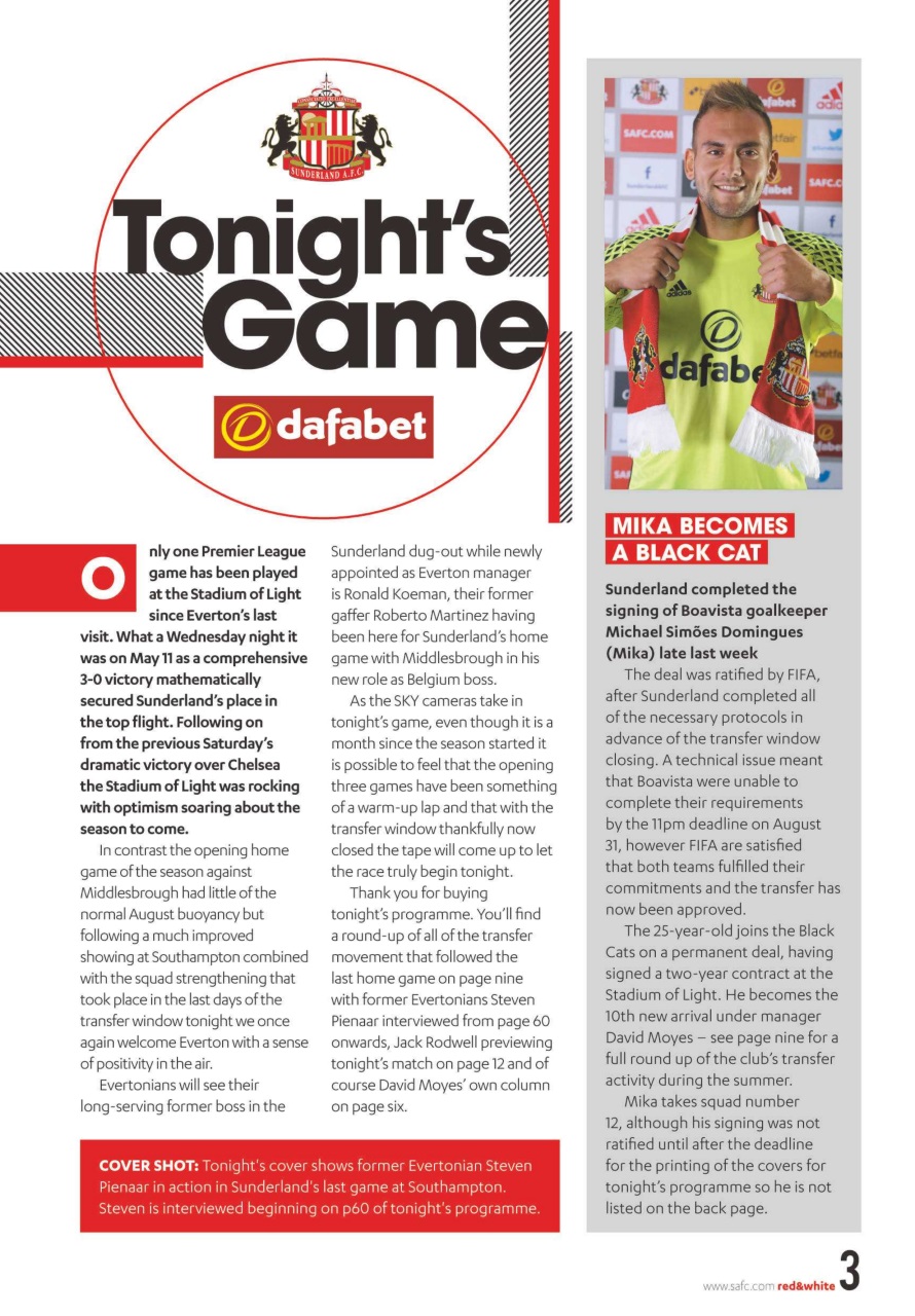 Sunderland FC Preview Pages