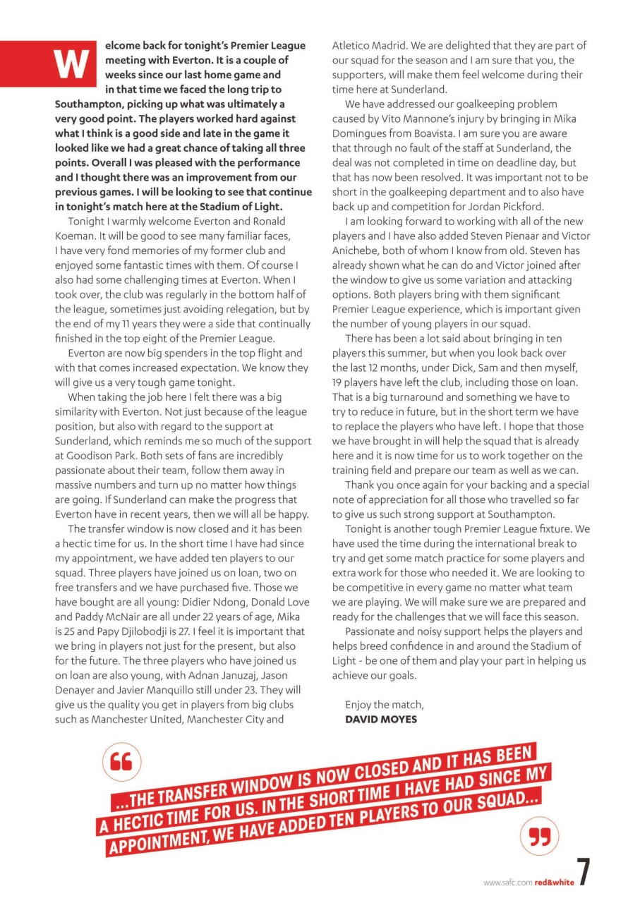 Sunderland FC Preview Pages