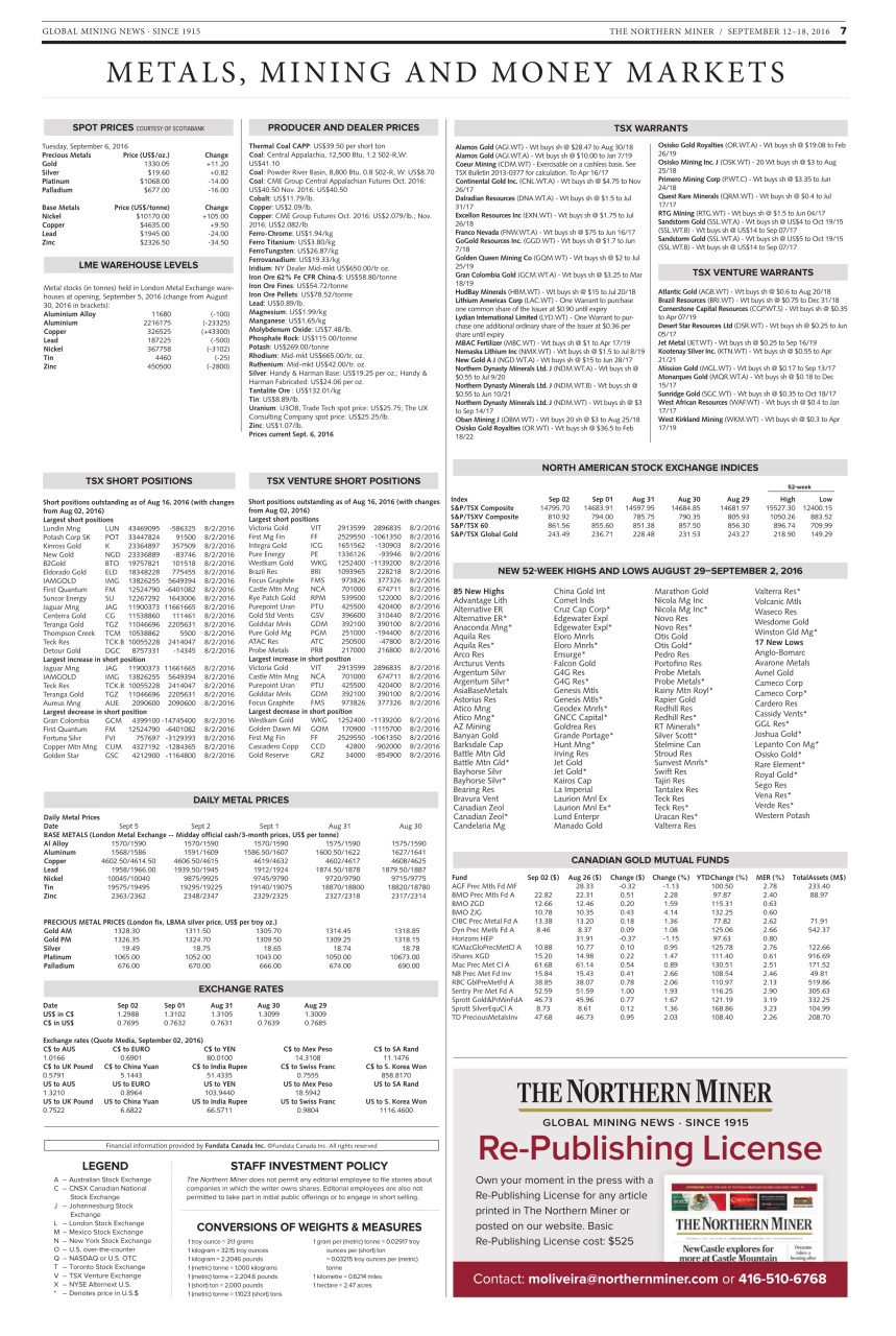 The Northern Miner Preview Pages