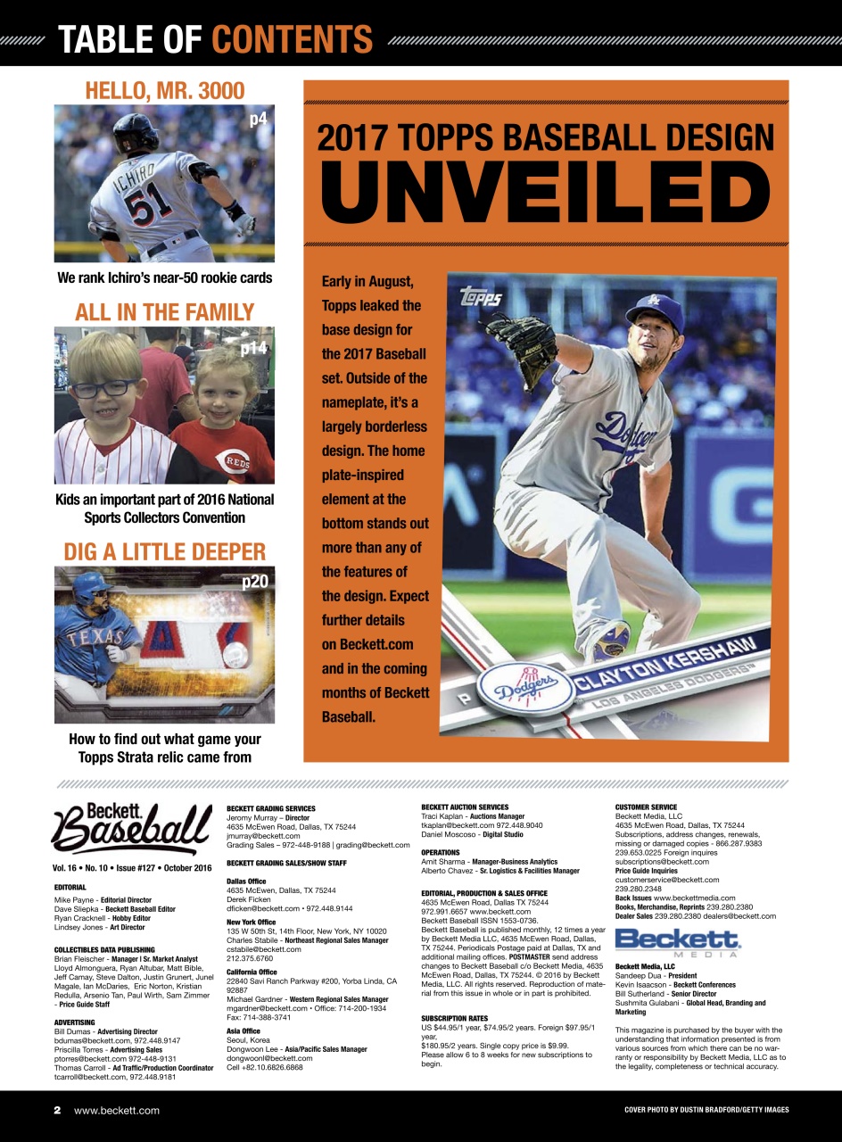 Beckett Baseball Magazine Preview Pages