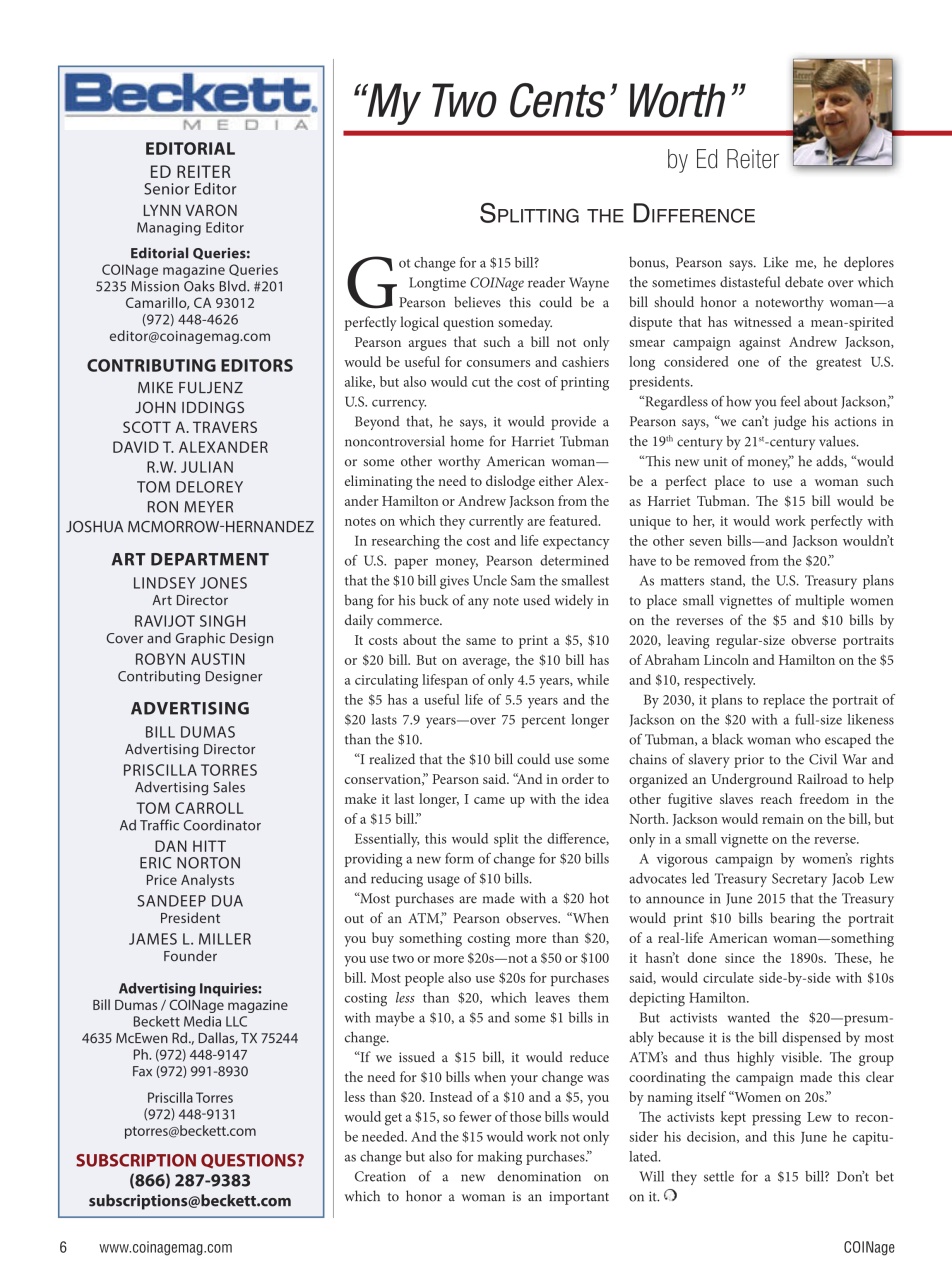 COINage Magazine Preview Pages