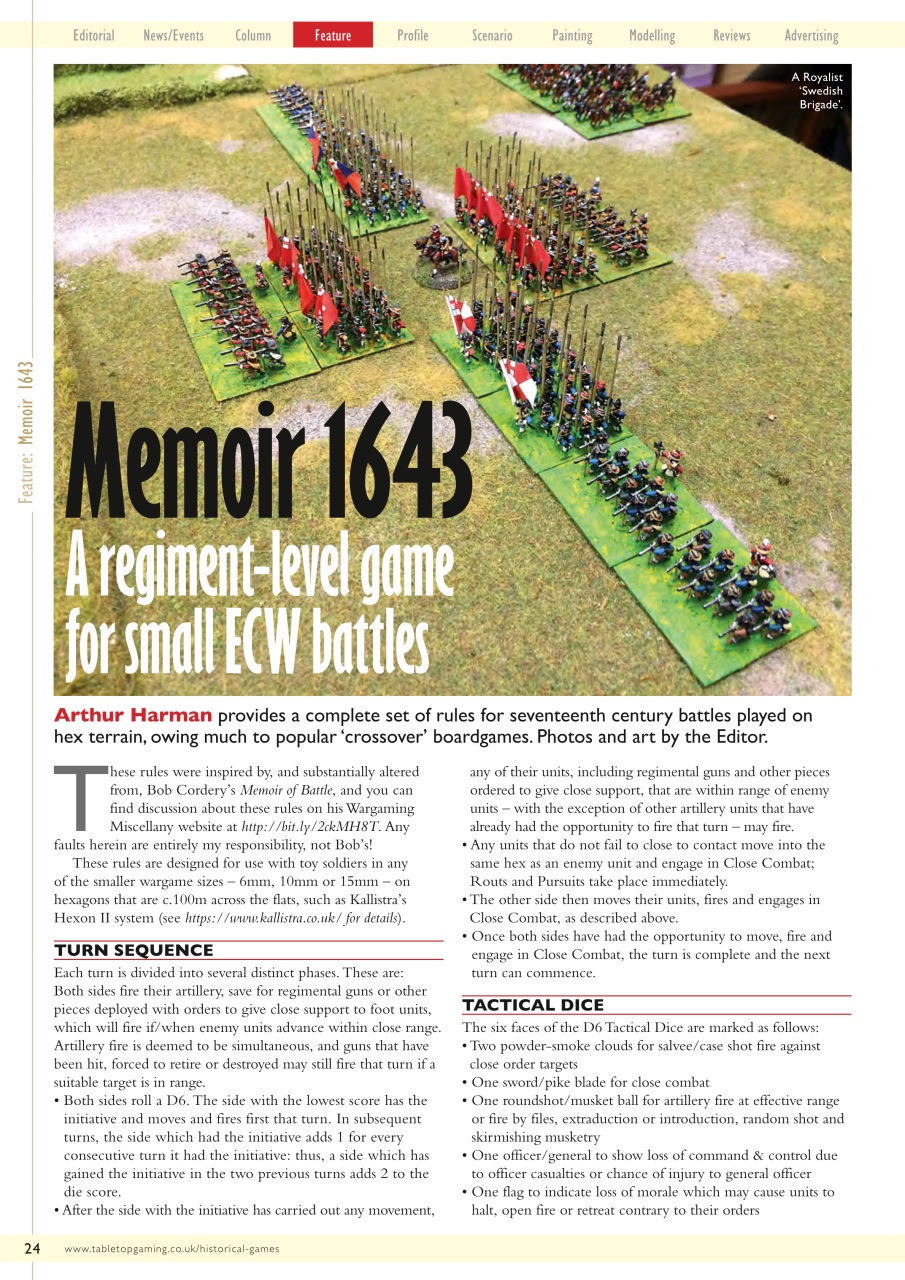 Miniature Wargames Preview Pages