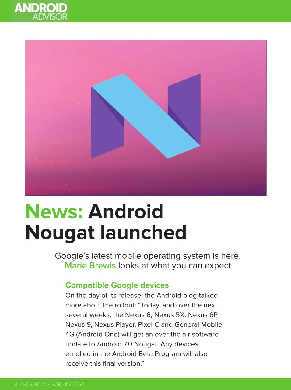 Android Advisor Preview Pages