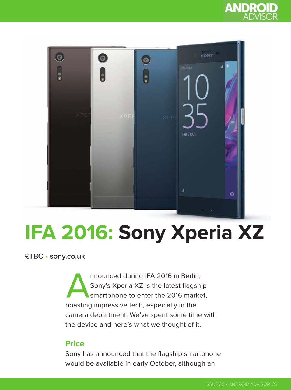 Android Advisor Preview Pages