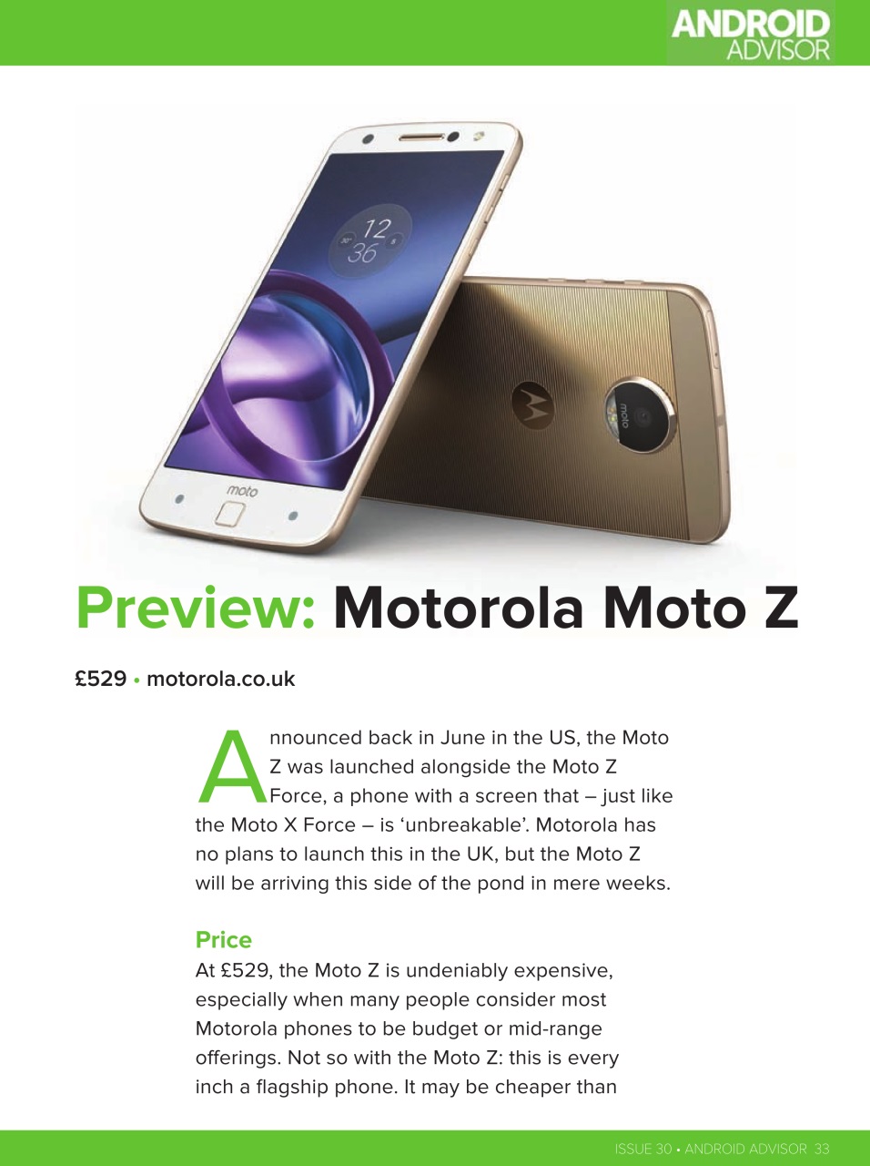 Android Advisor Preview Pages