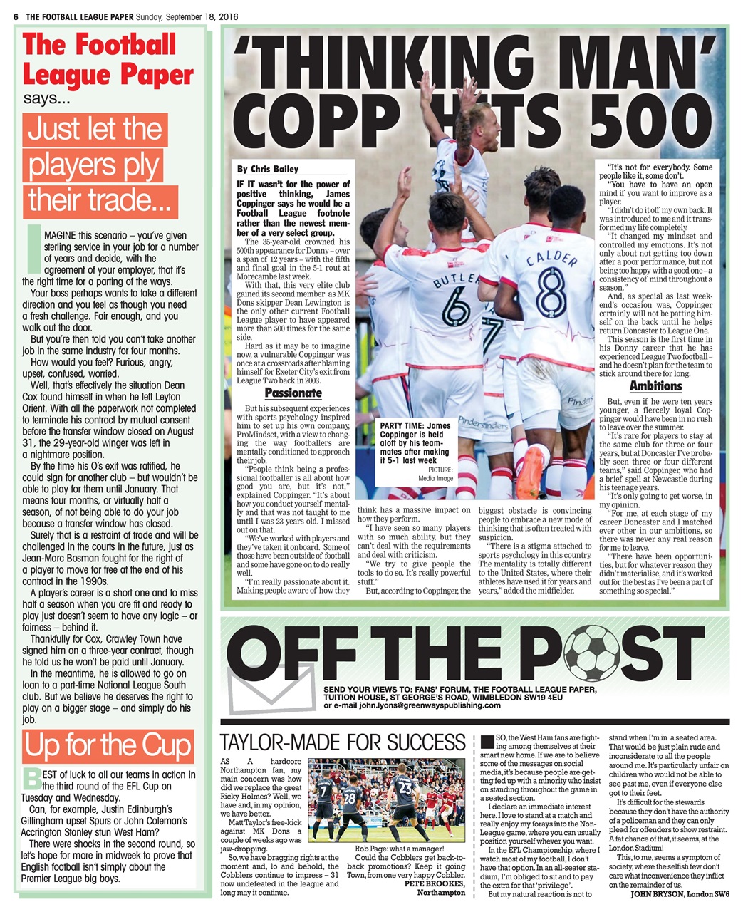 The Football League Paper Preview Pages