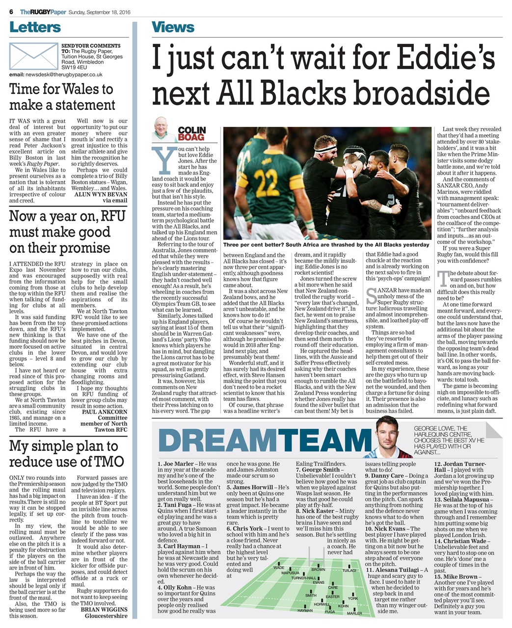 The Rugby Paper Preview Pages