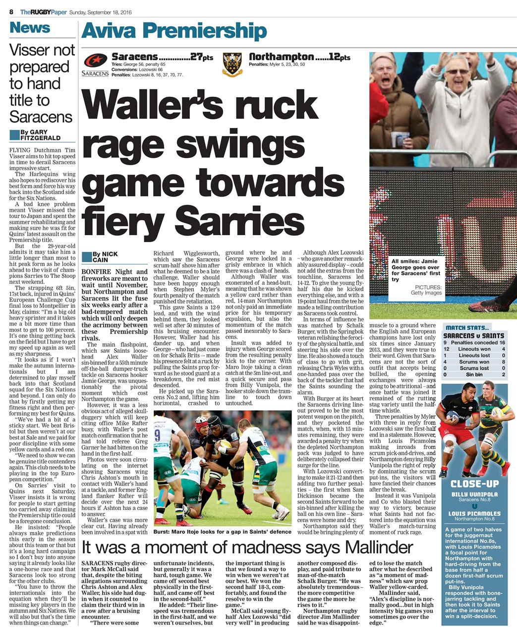 The Rugby Paper Preview Pages