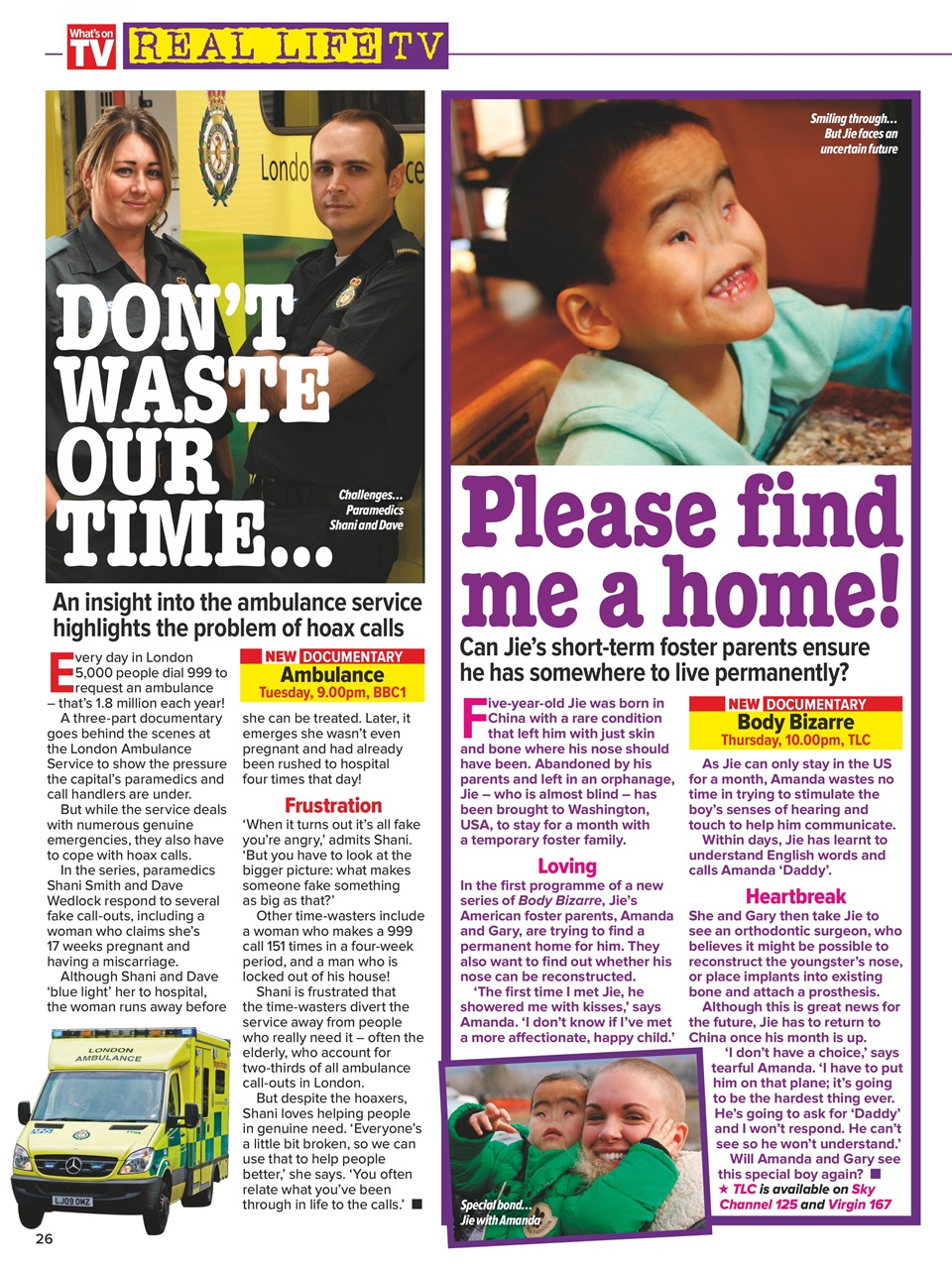 What's on TV Preview Pages