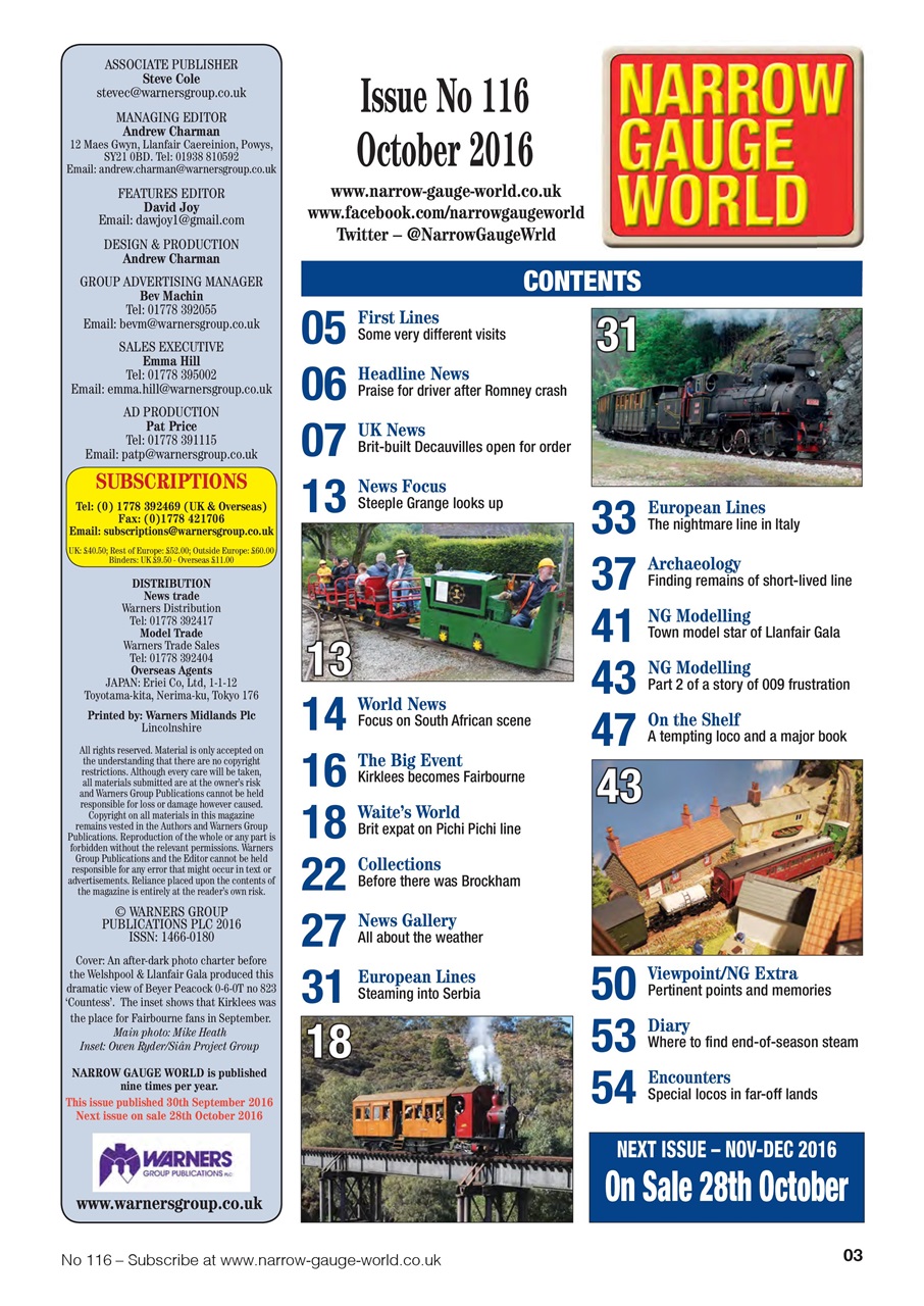 Narrow Gauge World Preview Pages