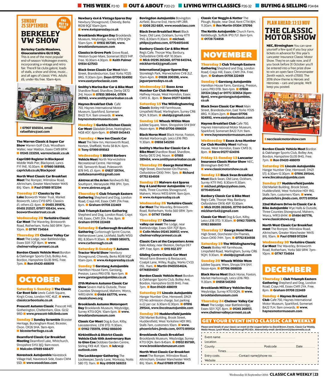 Classic Car Weekly Preview Pages
