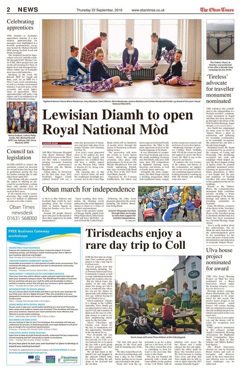 The Oban Times & Lochaber Times Preview Pages