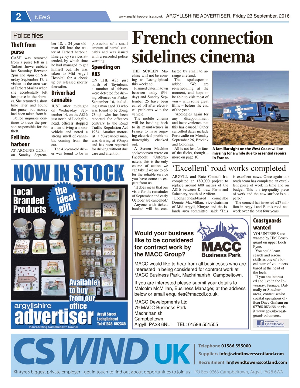 Argyllshire Advertiser Preview Pages