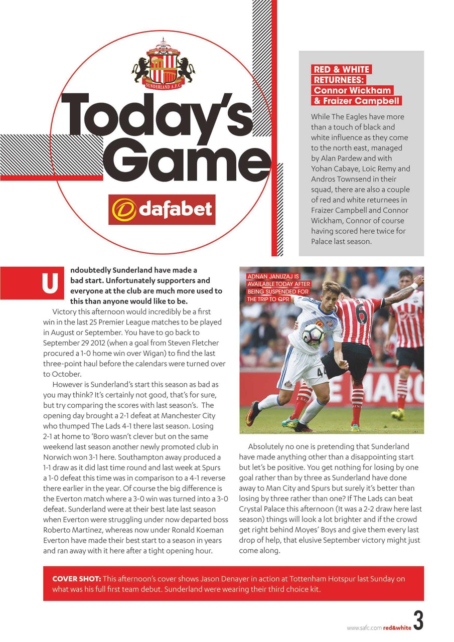 Sunderland FC Preview Pages