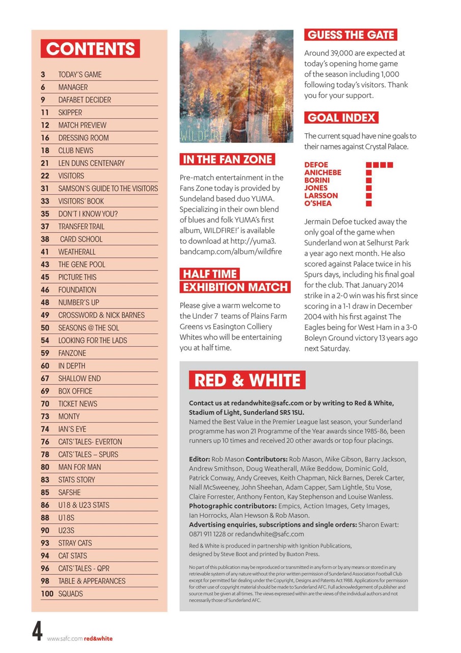 Sunderland FC Preview Pages