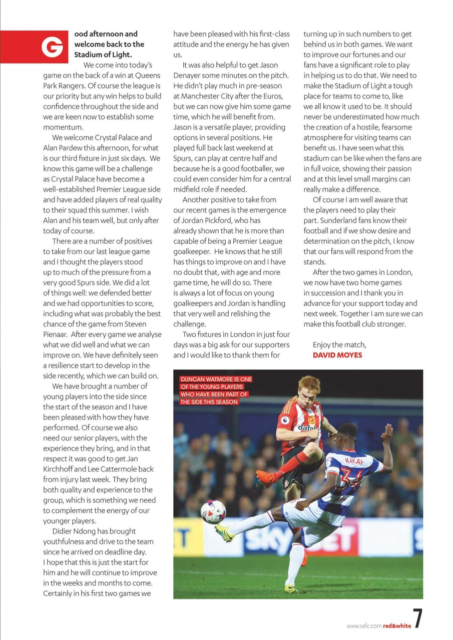 Sunderland FC Preview Pages