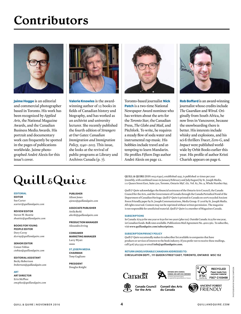 Quill & Quire Preview Pages