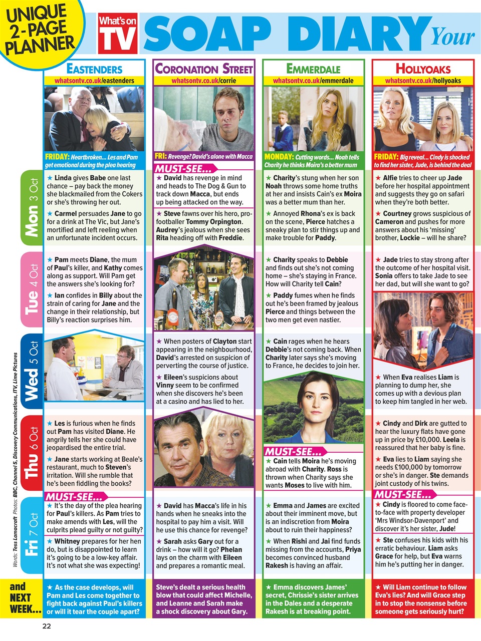 What's on TV Preview Pages