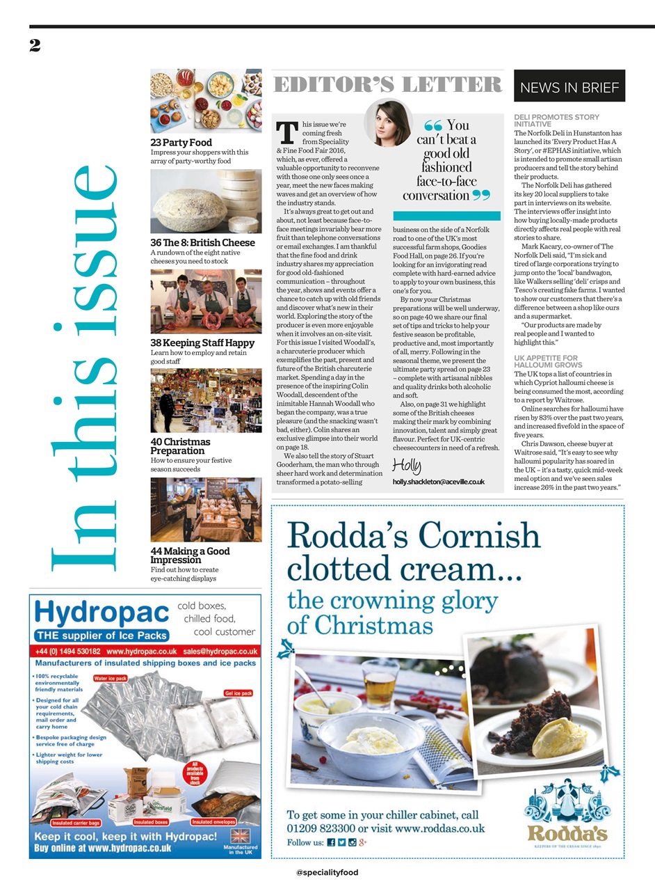 Speciality Food Preview Pages
