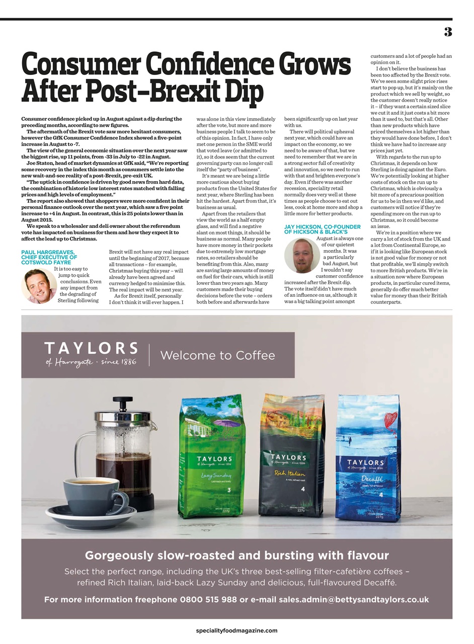 Speciality Food Preview Pages